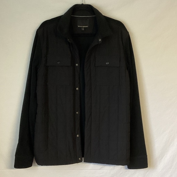 Banana Republic Black Front Quilted Jacket Size Large - Picture 1 of 9